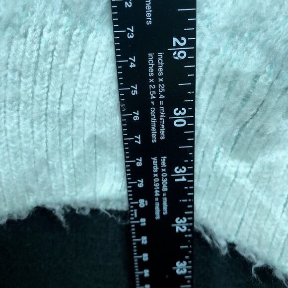 Express Womens Sweater Light Blue V Neck Super Soft Over Sized Puffed Sleeves L - Picture 9 of 12